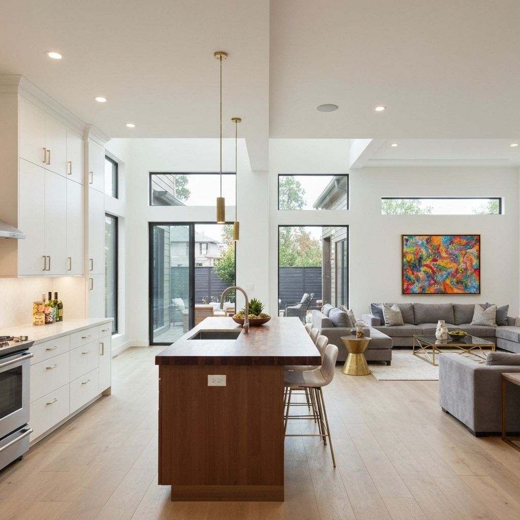 Modern kitchen and living area